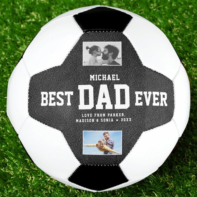 Ballon De Foot BEST DAD JAMAIS Cool Collage photo unique tendance (Créateur téléchargé)