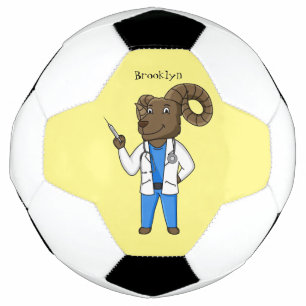 Ballon De Foot Bighorn sheep doctor cartoon illustration