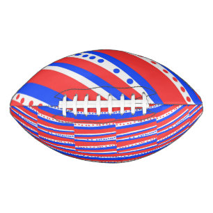 Ballon De Foot Bleu Rouge Cercles Bleu Brise Football