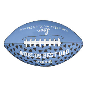 Ballon De Foot Blue World Best Papa, personnalisable