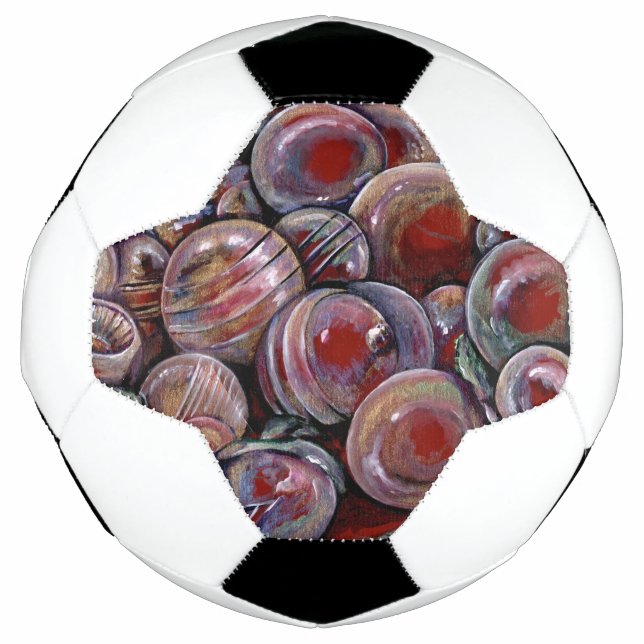 Ballon De Foot Boules de Noël rouges (Devant)