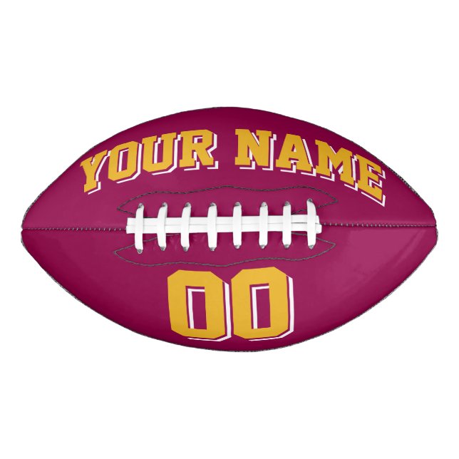 Ballon De Foot BURGUNDY GOLD ET BLANC Custom Football (Devant)