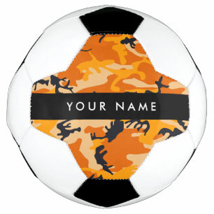 Ballon De Foot Camouflage Orange Personnaliser votre nom