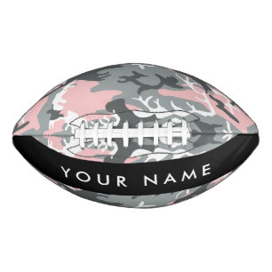 Ballon De Foot Camouflage rose et gris Votre nom Personnalisez