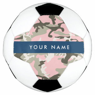 Ballon De Foot Camouflage Rose et Vert Personnalisez votre nom