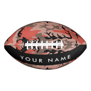 Ballon De Foot Camouflage rouge et Brown Votre nom Personnalisez