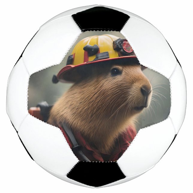 Ballon De Foot "Capybara à la Secourt : Pompier Extraordinair (Devant)