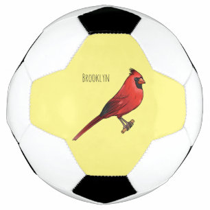 Ballon De Foot Cardinal du Nord dessin animé d'oiseau