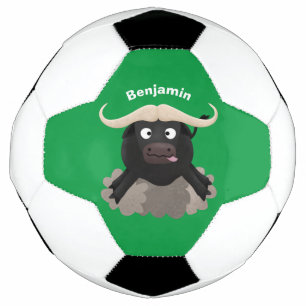 Ballon De Foot Caricature amusante de buffle d'eau courante