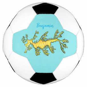 Ballon De Foot Caricature amusante de dragon de mer feuillu