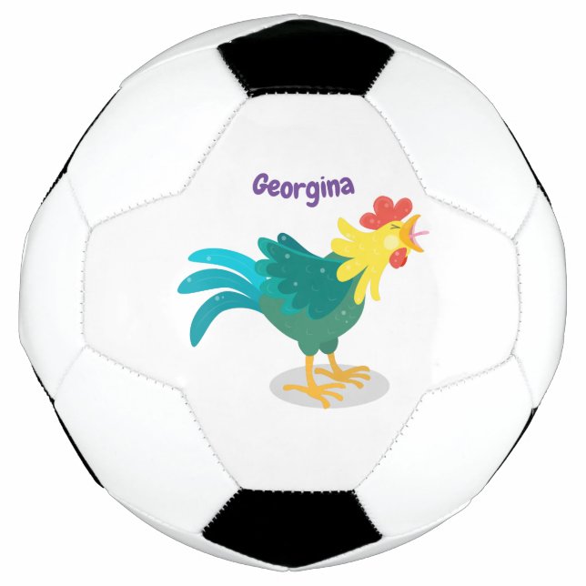Ballon De Foot Caricature amusante du coq à rames (Devant)