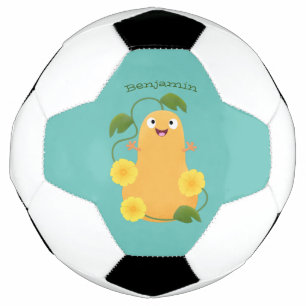 Ballon De Foot Caricature citrouille gourde en beuret joyeux