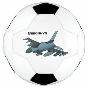 Ballon De Foot Caricature d'avion de chasse militaire