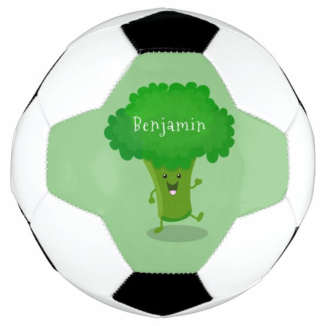 Ballon De Foot Caricature de brocoli dansant Cute kawaii (Devant)