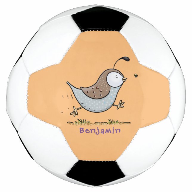Ballon De Foot Caricature de caille californienne joli (Devant)