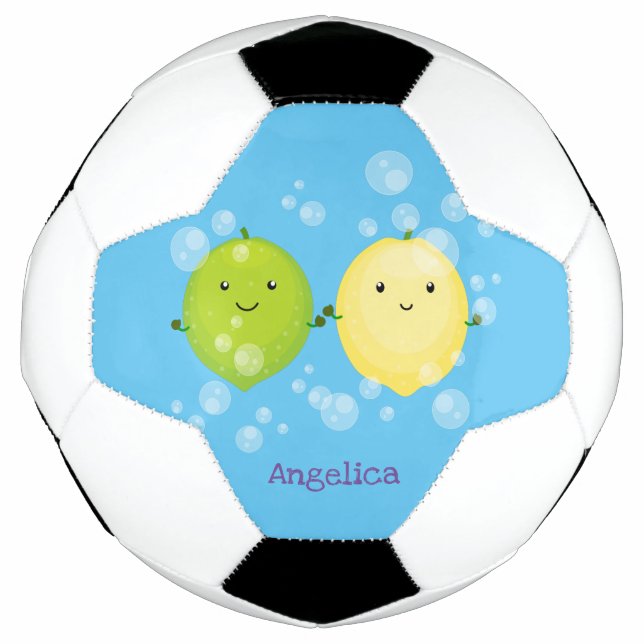 Ballon De Foot Caricature de chaux de citron joyeux (Devant)