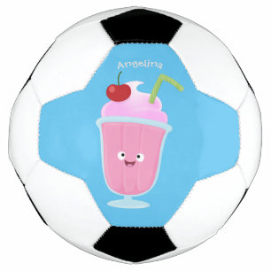 Ballon De Foot Caricature de crème glacée de fraise mignonne