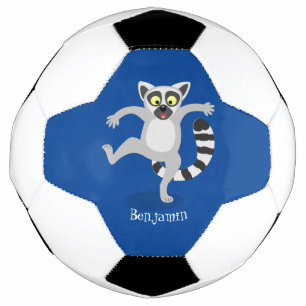 Ballon De Foot Caricature de danse lémurienne en anneau mignon