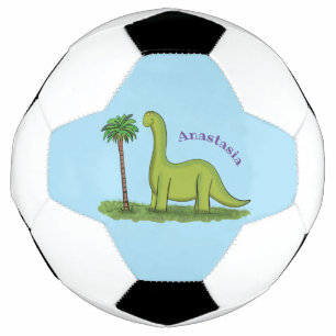 Ballon De Foot Caricature de dinosaure de brontosaurus vert migno