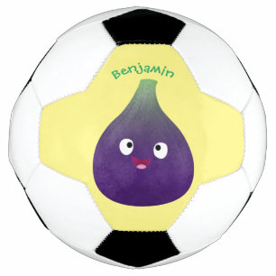 Ballon De Foot Caricature de fruits mauve joyeux aux figues