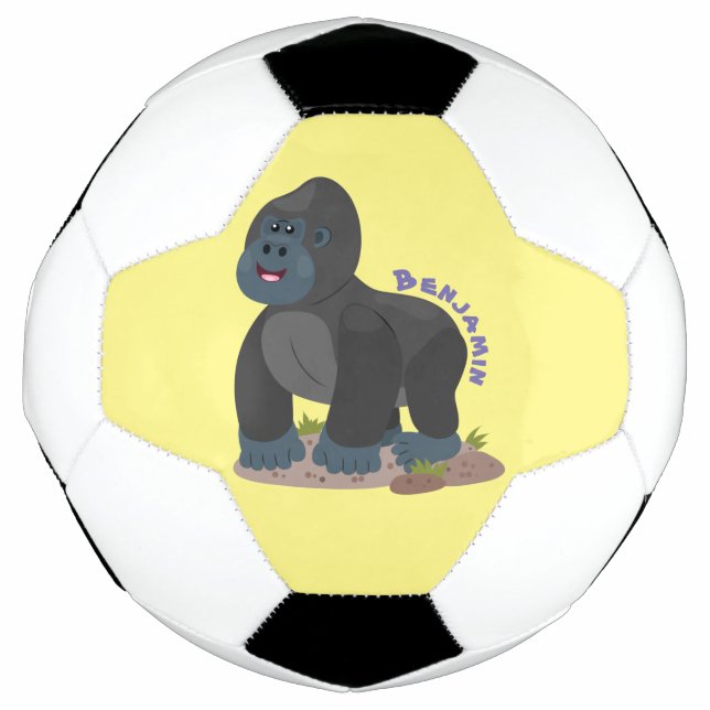 Ballon De Foot Caricature de gros gorilles joyeux (Devant)