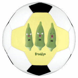 Ballon De Foot Caricature de légumes de l'okra chantante mignonne