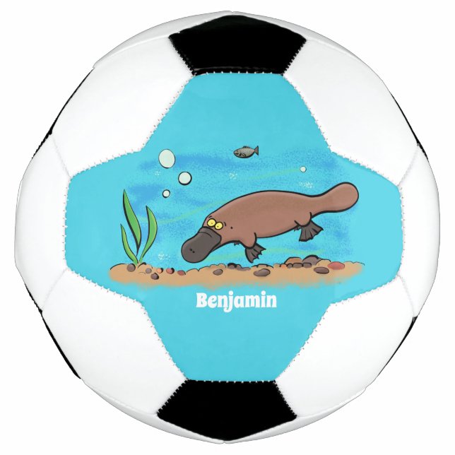 Ballon De Foot Caricature de natation de Cute platypus (Devant)