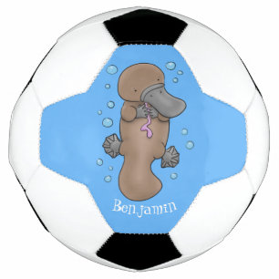 Ballon De Foot Caricature de platypus bébé très heureuse