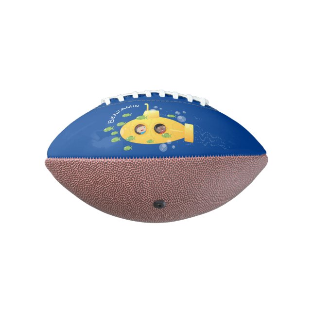 Ballon De Foot Caricature de poisson sous-marin jaune mignon (Tourné à 270°)