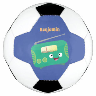 Ballon De Foot Caricature de radio rétro amusante
