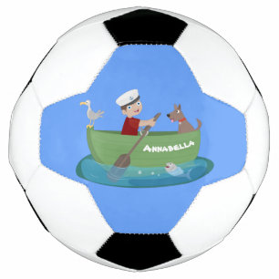 Ballon De Foot Caricature de voilier et de canot à rames garçon m