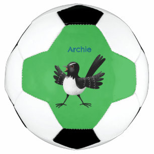 Ballon De Foot Caricature de Willie Wagtail australienne personna