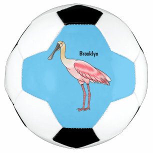 Ballon De Foot Caricature d'oiseau de spatule de rose