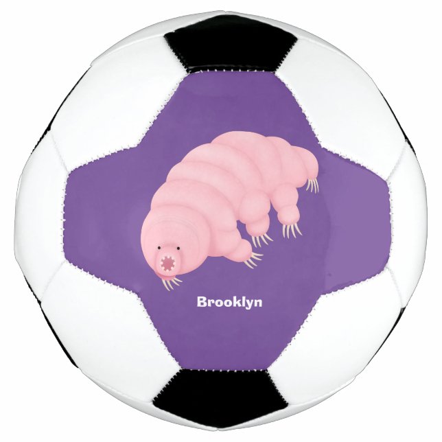 Ballon De Foot Caricature d'ours d'eau tardigrade rose mignon (Devant)