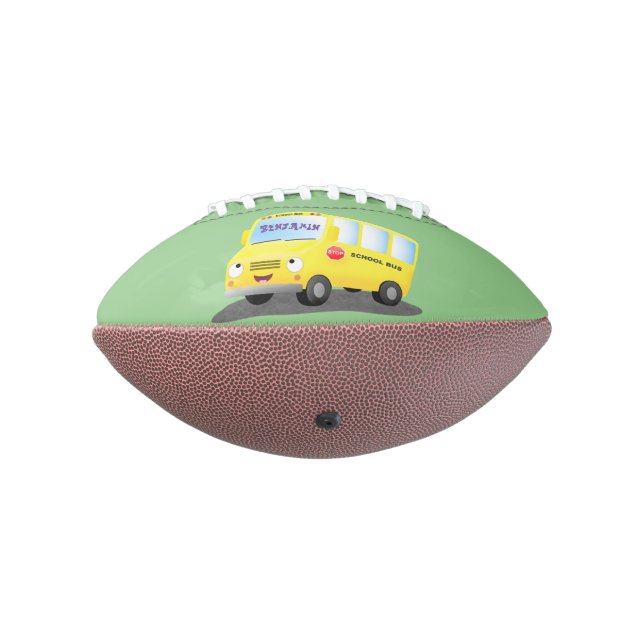 Ballon De Foot Caricature du bus scolaire jaune joyeux (Tourné à 270°)