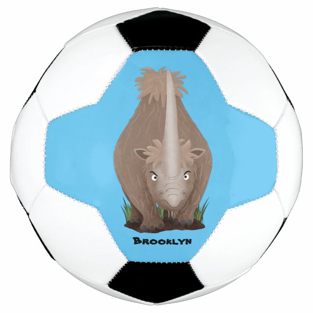 Ballon De Foot Caricature en élasmère de rhinocéros laineux (Devant)