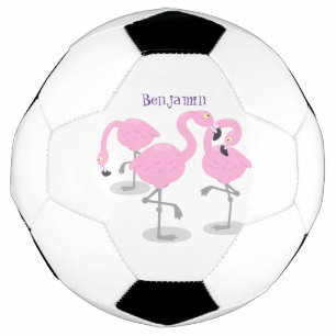 Ballon De Foot Caricature en trio flamand rose mou