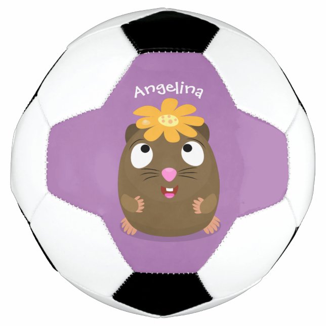 Ballon De Foot Caricature joyeuse de cobaye mignonne (Devant)