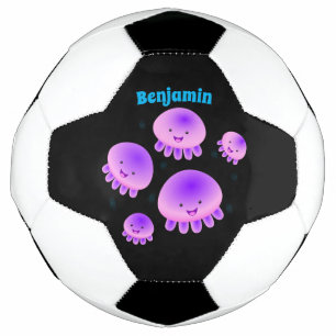 Ballon De Foot Caricature kawaii de méduse violette rose mou