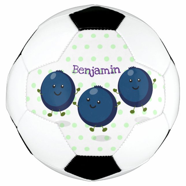 Ballon De Foot Caricature mignonne de bleuets violets (Devant)