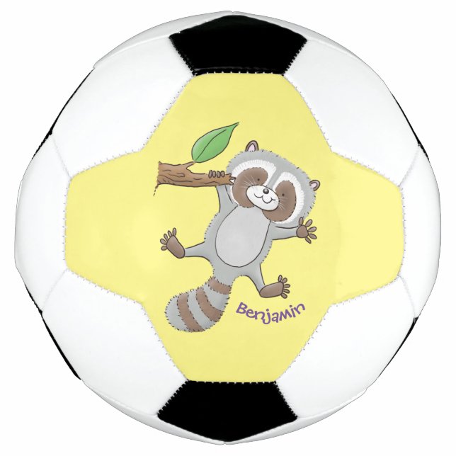 Ballon De Foot Caricature pour bébé au raton laveur joyeux (Devant)