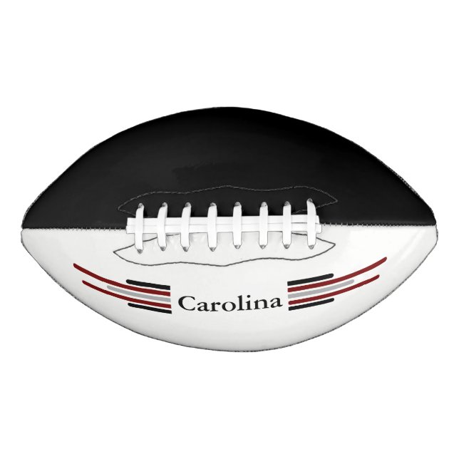 Ballon De Foot Carolina Noir et Bourgogne 2 panneaux Design (Devant)