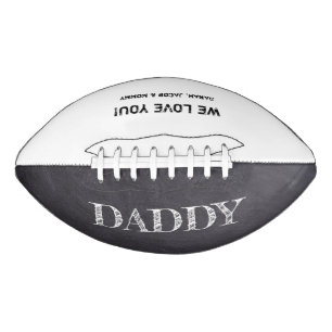 Ballon De Foot Carte Chalkboard personnalisée gravé fête des père