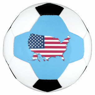 Ballon De Foot Carte et drapeau des États-Unis Rouge Blanc Bleu