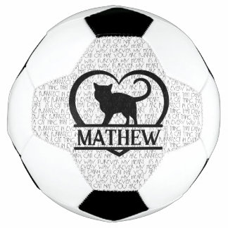 Ballon De Foot Cat Sayings and Silhouette Heart Split Monogram
