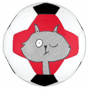 Ballon De Foot Chat gris bizarre