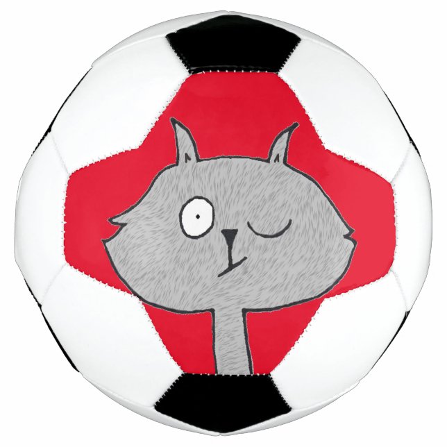 Ballon De Foot Chat gris bizarre (Devant)