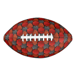 Ballon De Foot Chevauchement d'hexagones rouges et "étoile grise"