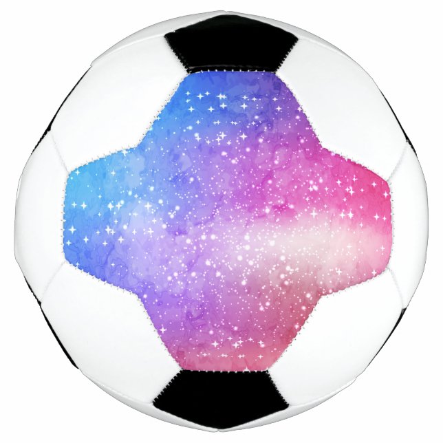 Ballon De Foot Ciel bleu violet étoilé (Devant)