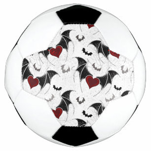 Ballon De Foot Coeur d'Halloween avec ailes de chauve-souris noir